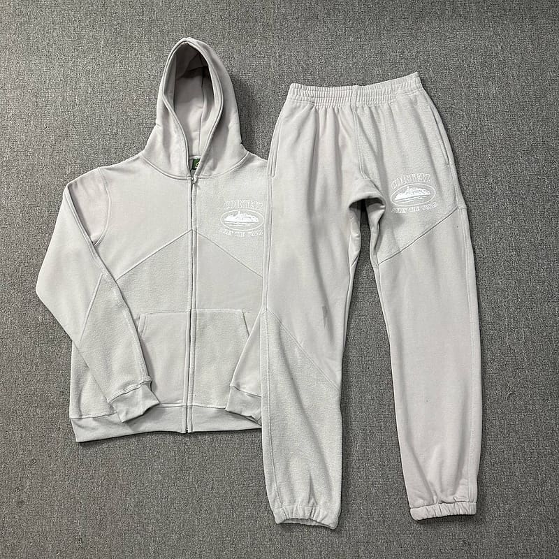 Corteiz Patchwork Long Sleeve Sweatshirt and Sweatpants Set for Autumn and Winter