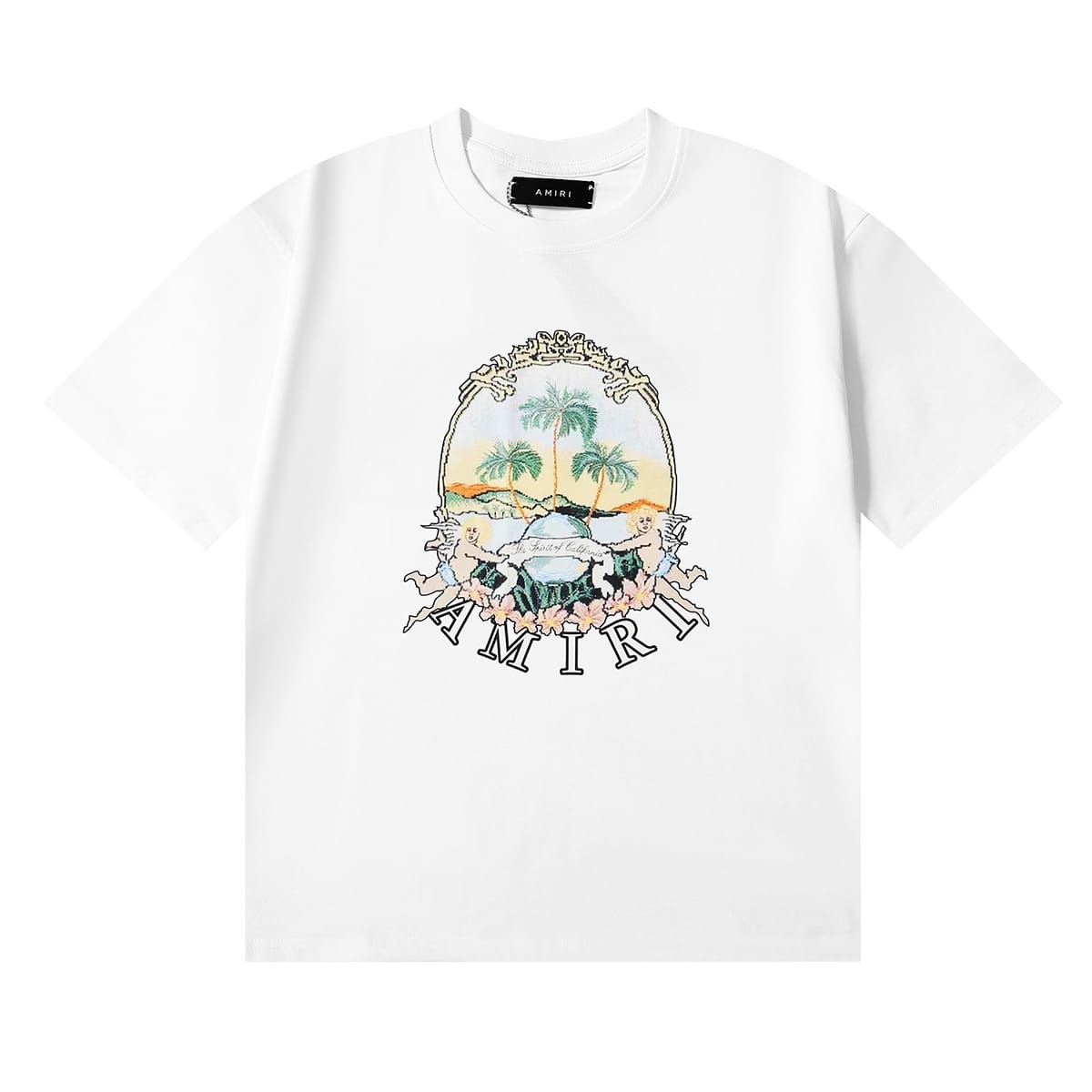 Amiri Fashion Solid Color High Street T-Shirt Retro Loose Fit 2