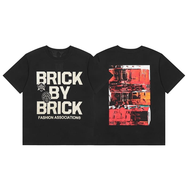 VLONE Large V Short Sleeve High Street T-Shirt Men and Women Summer Style