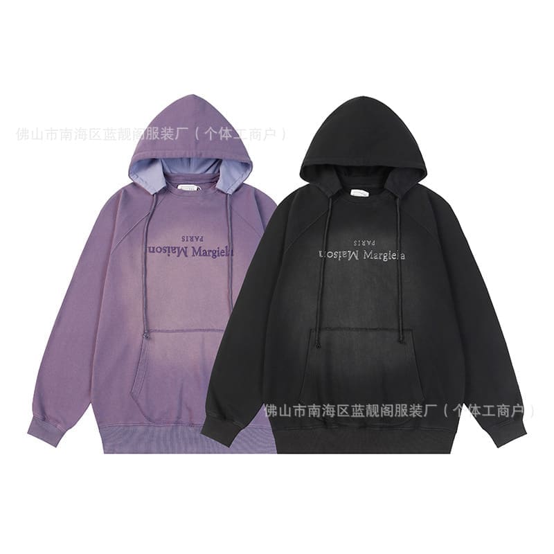 Maison Margiela MM6 Washed-Out Hooded Sweater for Men and Women