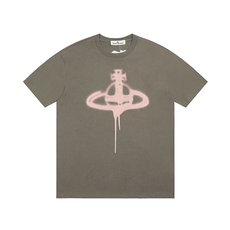 Vivienne Westwood Splash-Ink Embroidered Star Print Round Neck T-Shirt Half Sleeve