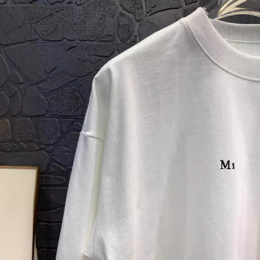 Maison Margiela MM6 Heavy Weight Letter Print Long Sleeve T-Shirt for Men