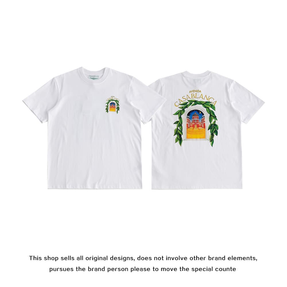 FOG Amiri Casablanca Printed Loose Crew Neck T-Shirt High Street Style