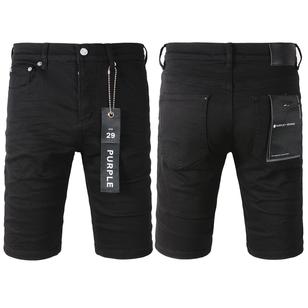 pu*re b*and black denim shorts cross-border factory direct sales 5023