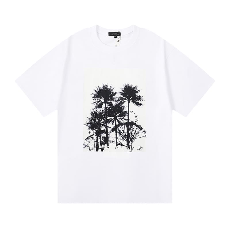 vlone fog pu*re b*and oil painting print t-shirt for men