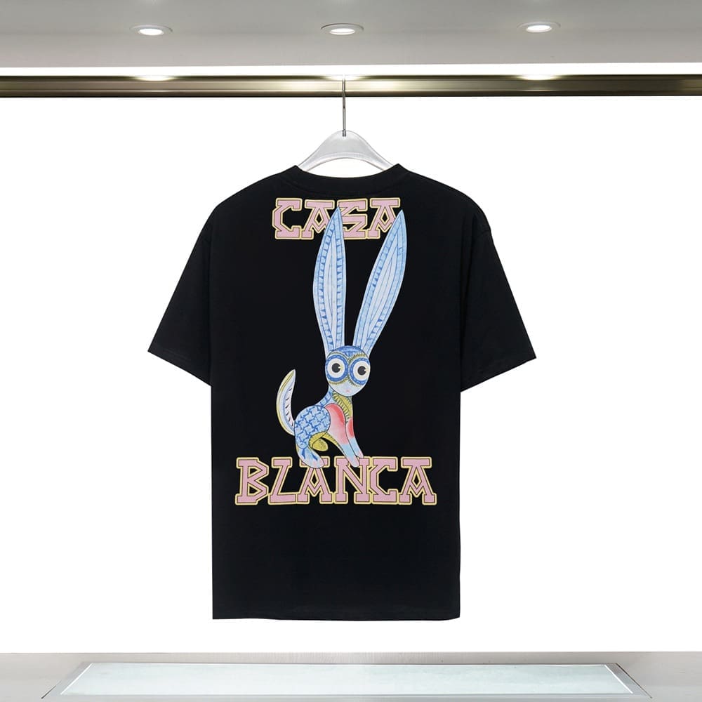 Casablanca 23ss Summer T-Shirt Elbow-Sleeve Men’s and Women’s Top