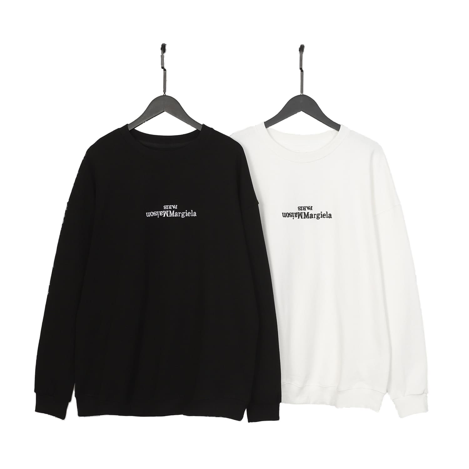 Maison Margiela MM6 Embroidered Letter Crew Neck Pullover for Men and Women