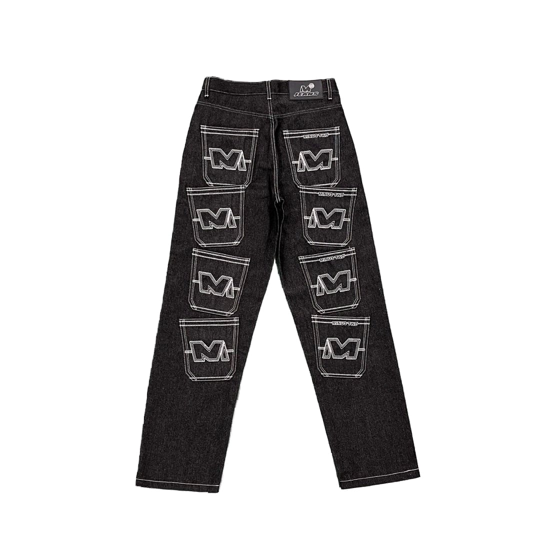 Minus Two Denim Trousers Casual Straight-Leg Loose Fit Hip Hop Star Style C