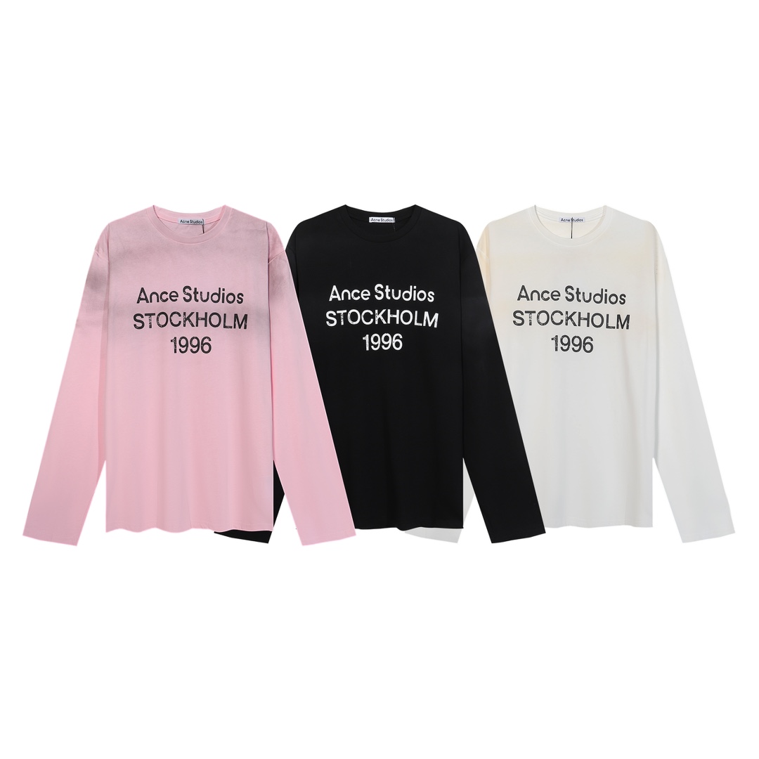 Top version AS 24SS early Autumn New 1996 printed logo New dirty distressed long sleeve Tee