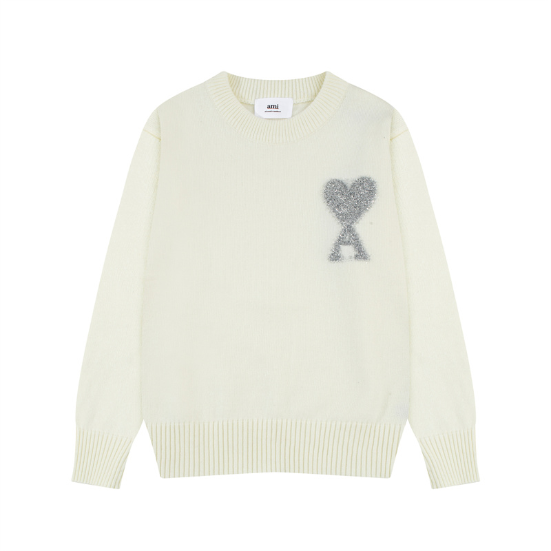 AMI Christmas capsule series men’s and women’s same style 24 autumn and winter alpaca wool blended soft glutinous cardigan sweater sweater