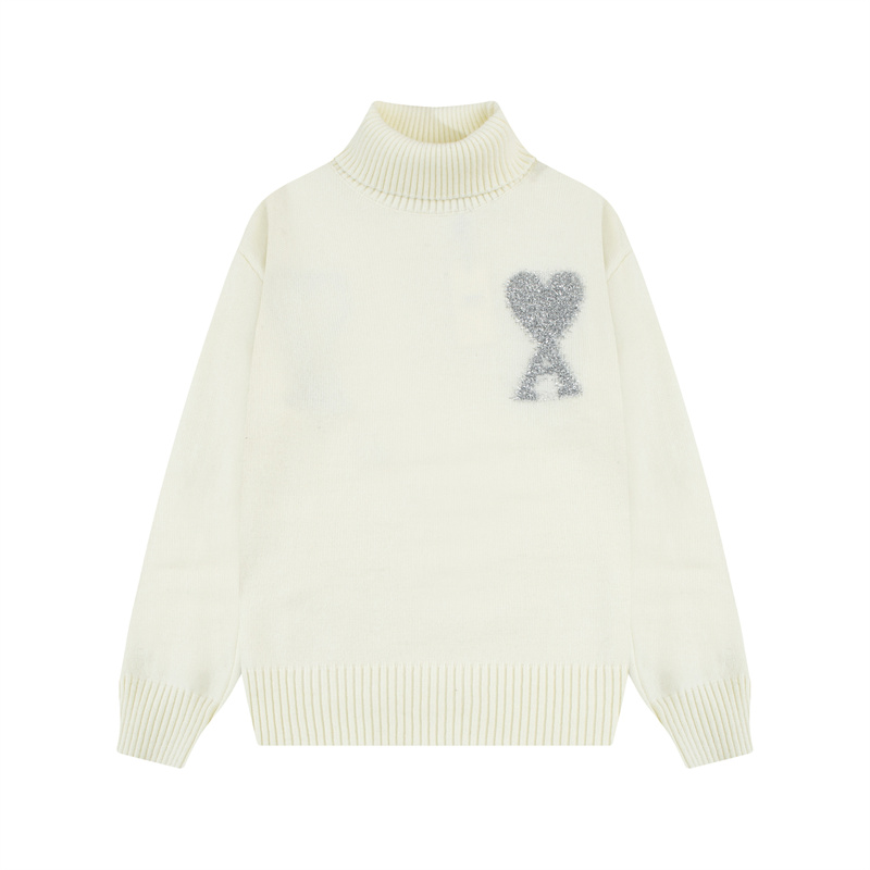 AMI Christmas capsule series men’s and women’s same style 24 autumn and winter alpaca wool blended soft glutinous cardigan sweater sweater