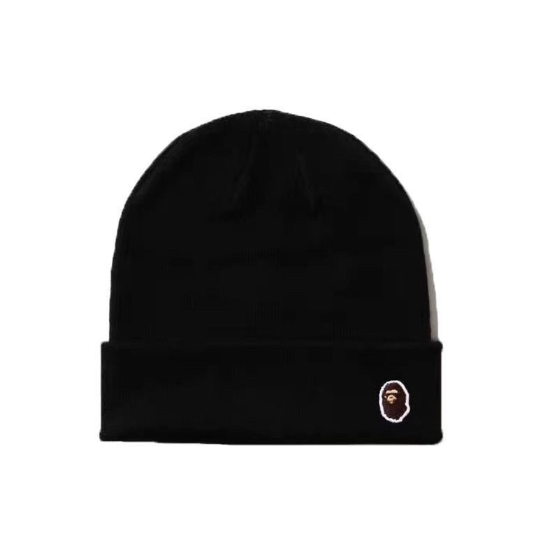 Split Japanese ape head woolen cap embroidery beanie hat tide autumn winter couple vintage knitted hat