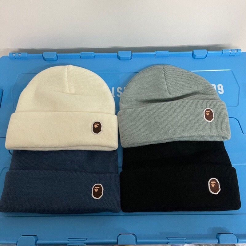 Split Japanese ape head woolen cap embroidery beanie hat tide autumn winter couple vintage knitted hat